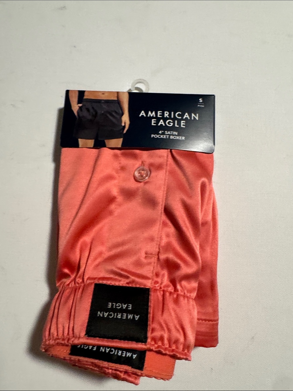 American Eagle Pocket Boxers Mens Small Satin Pink